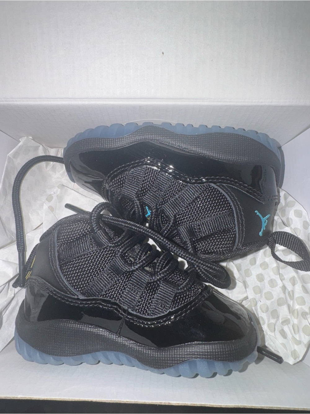 Jordan Kids Black Sneakers with Teal Jumpman